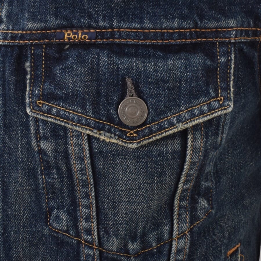 Image number 3 for Ralph Lauren Icon Trucker Denim Jacket Blue