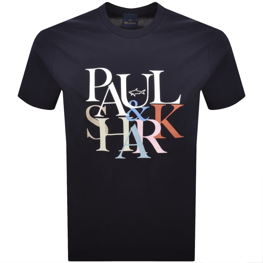 Image number 1 for Paul And Shark Graphic T Shirt Navy