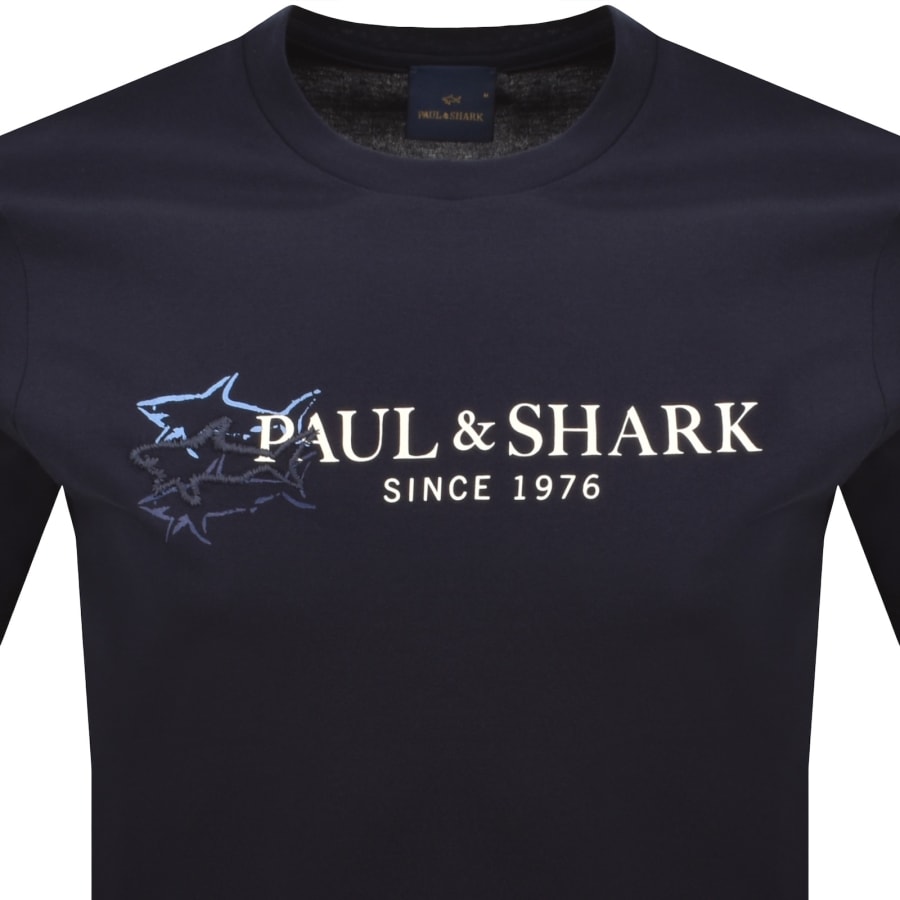 Image number 2 for Paul And Shark Logo Graphic T Shirt Navy