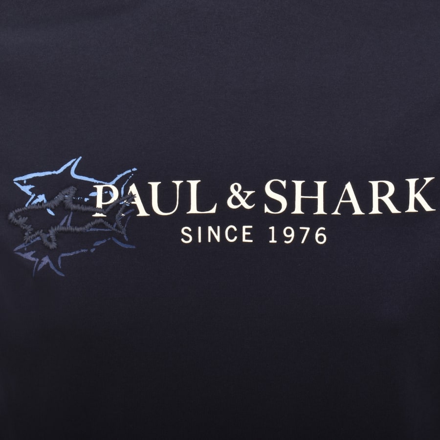 Image number 3 for Paul And Shark Logo Graphic T Shirt Navy