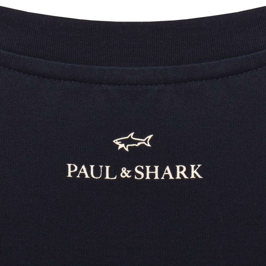 Image number 4 for Paul And Shark Logo Graphic T Shirt Navy