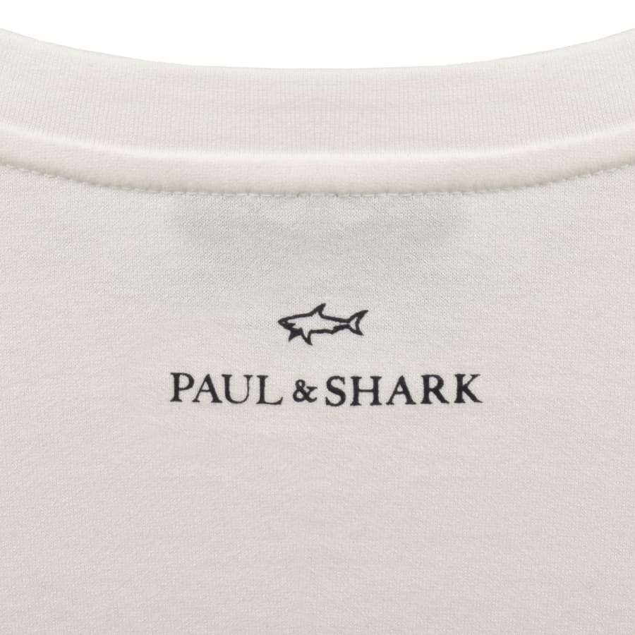 Image number 4 for Paul And Shark Logo Graphic T Shirt Off White