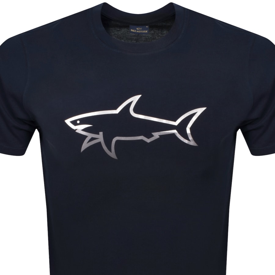 Image number 2 for Paul And Shark Printed Logo T Shirt Navy