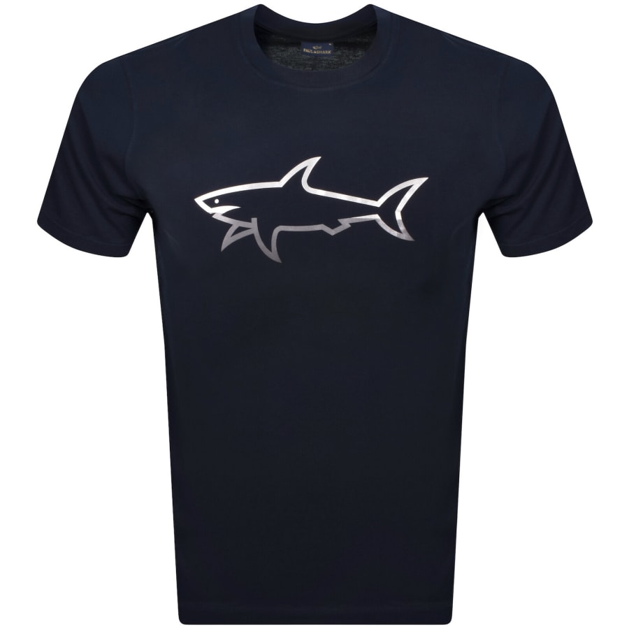 Image number 1 for Paul And Shark Printed Logo T Shirt Navy