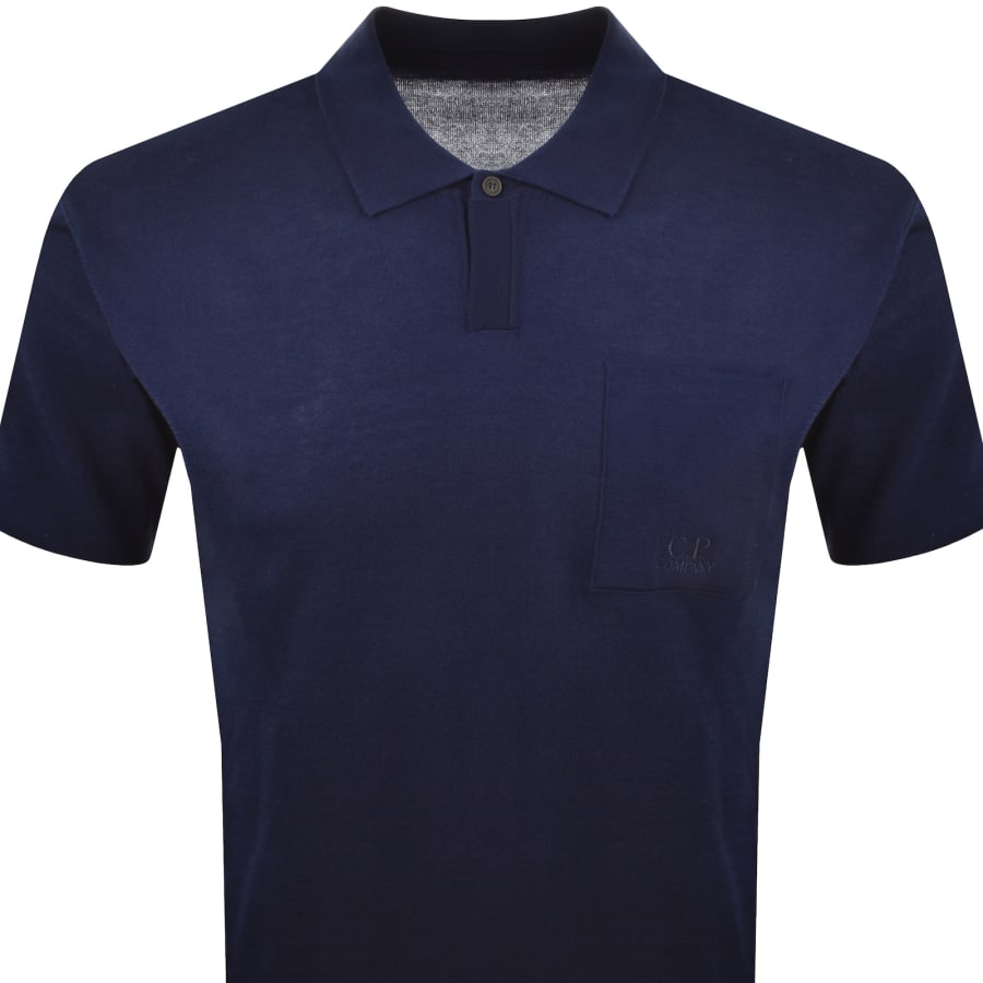 Image number 2 for CP Company Knit Polo T Shirt Blue