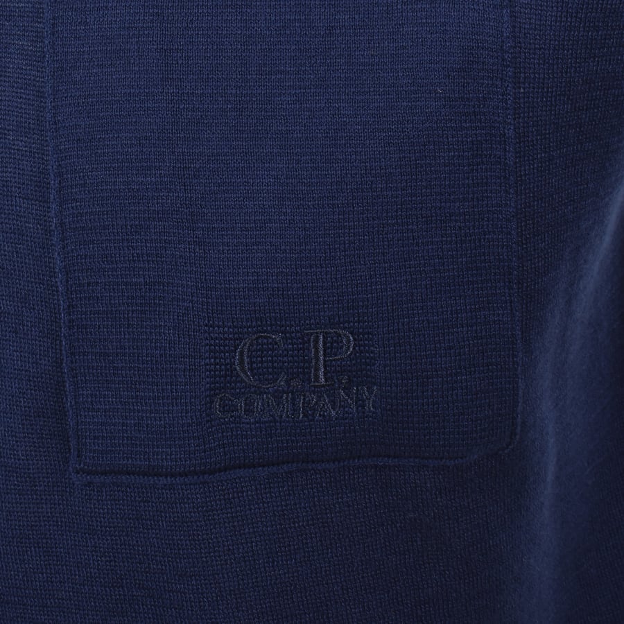 Image number 3 for CP Company Knit Polo T Shirt Blue