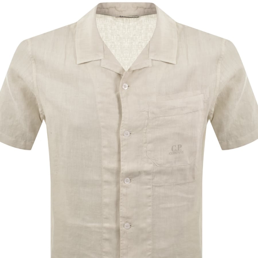 Image number 2 for CP Company Linen Overshirt Beige