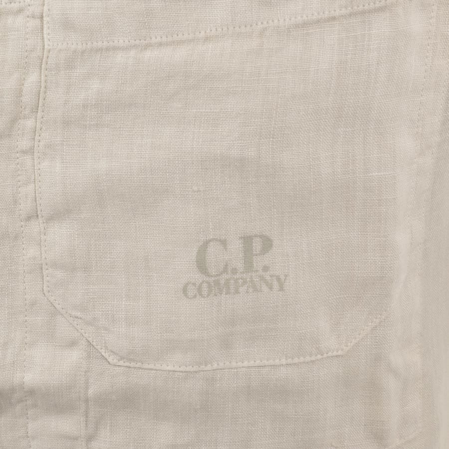 Image number 3 for CP Company Linen Overshirt Beige