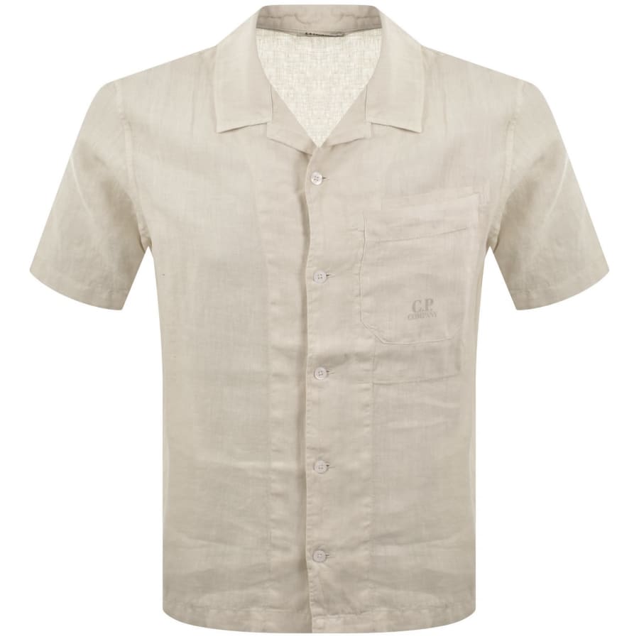 Image number 1 for CP Company Linen Overshirt Beige