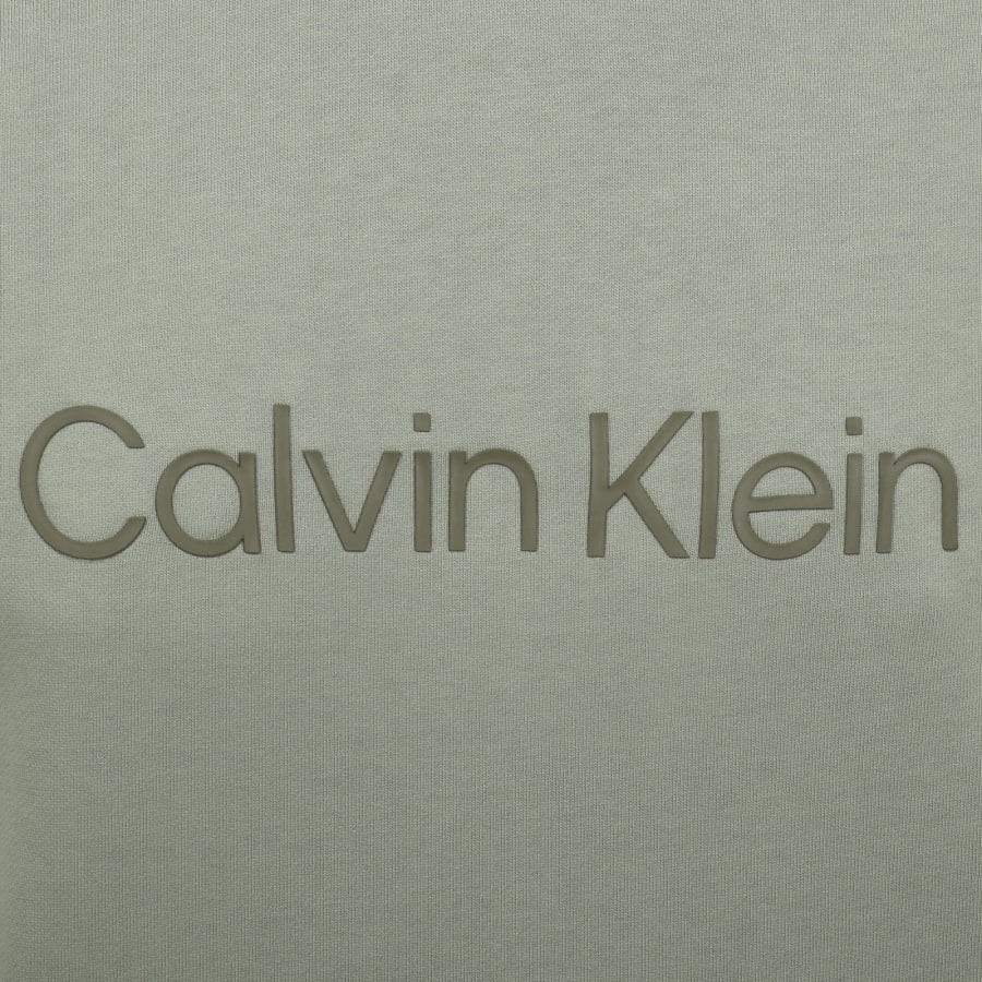 Image number 3 for Calvin Klein Logo Hoodie Shadow Green
