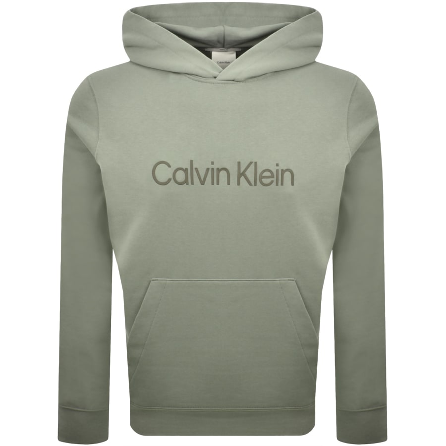 Image number 1 for Calvin Klein Logo Hoodie Shadow Green