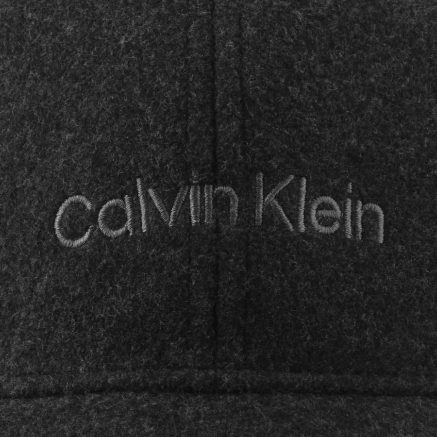 Image number 4 for Calvin Klein Embroidered Felt Cap Black