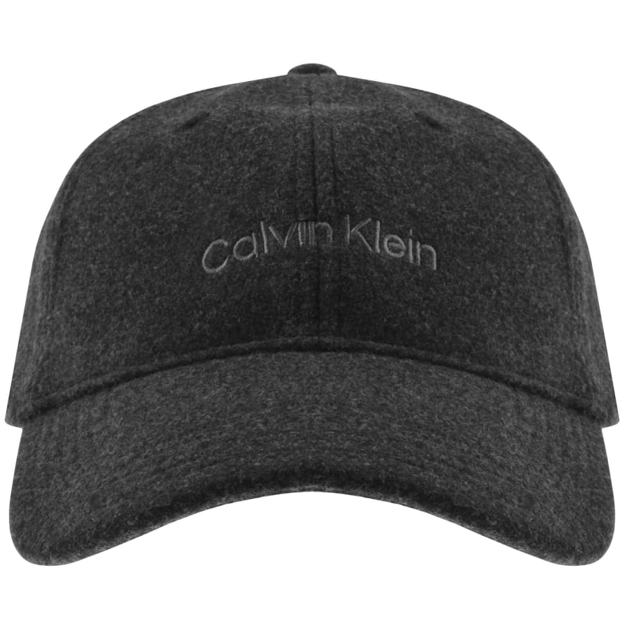 Image number 1 for Calvin Klein Embroidered Felt Cap Black