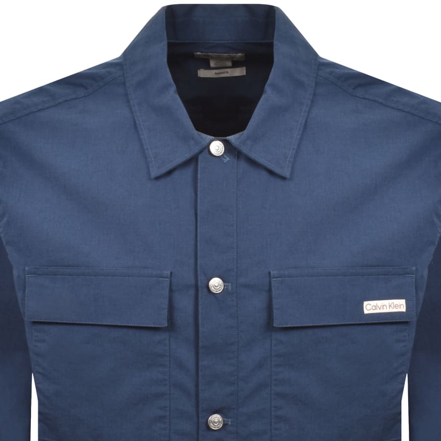 Image number 2 for Calvin Klein Jeans Nylon Utility Shirt Blue