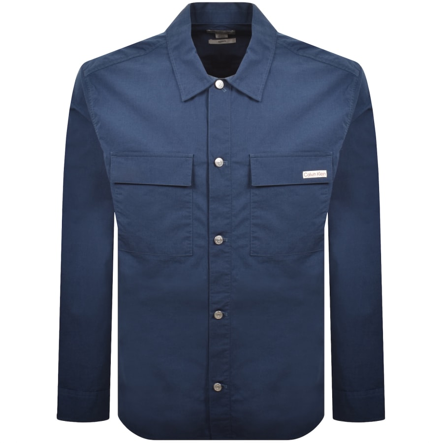 Image number 1 for Calvin Klein Jeans Nylon Utility Shirt Blue