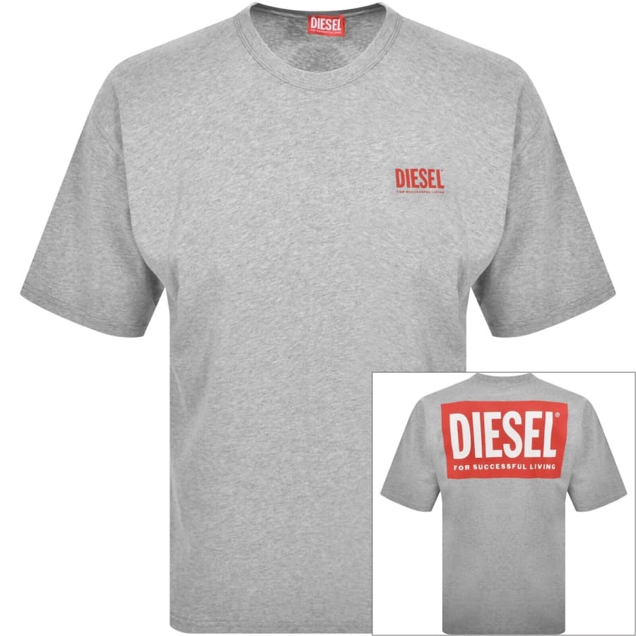 Image number 1 for Diesel T Boxt Bisk T Shirt Grey