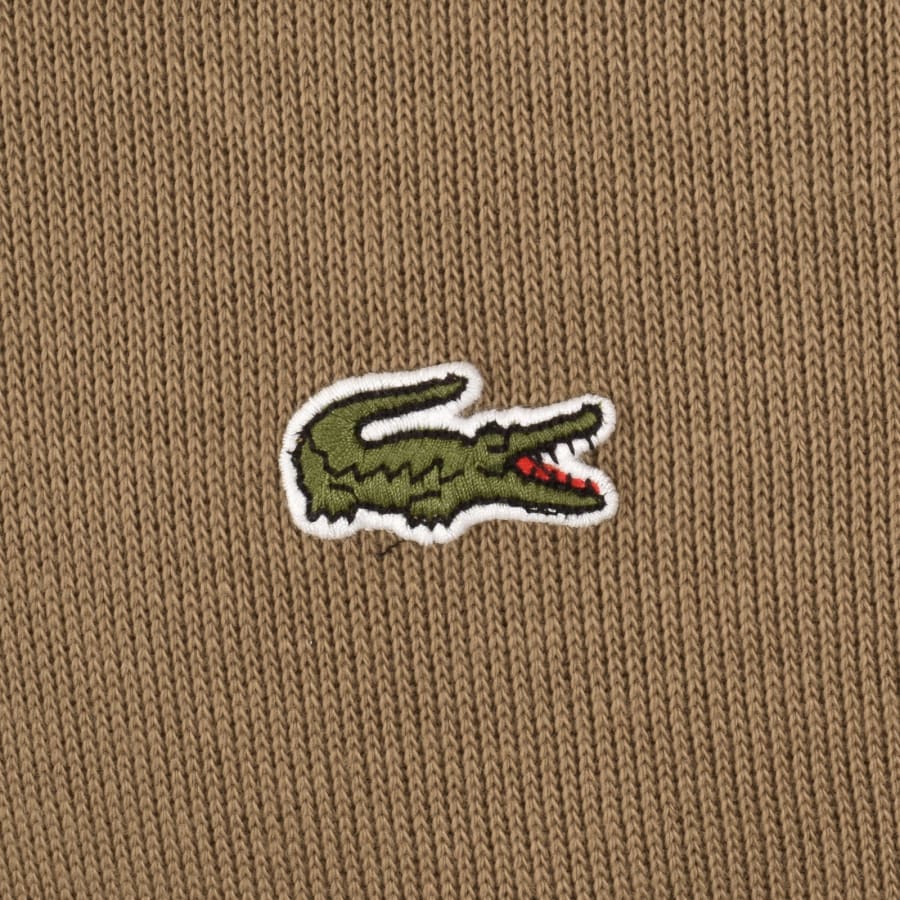 Image number 3 for Lacoste Quarter Zip Knit Sweatshirt Brown