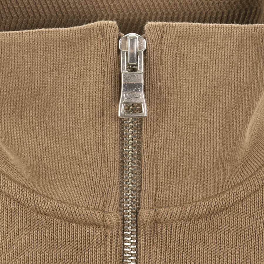 Image number 4 for Lacoste Quarter Zip Knit Sweatshirt Brown