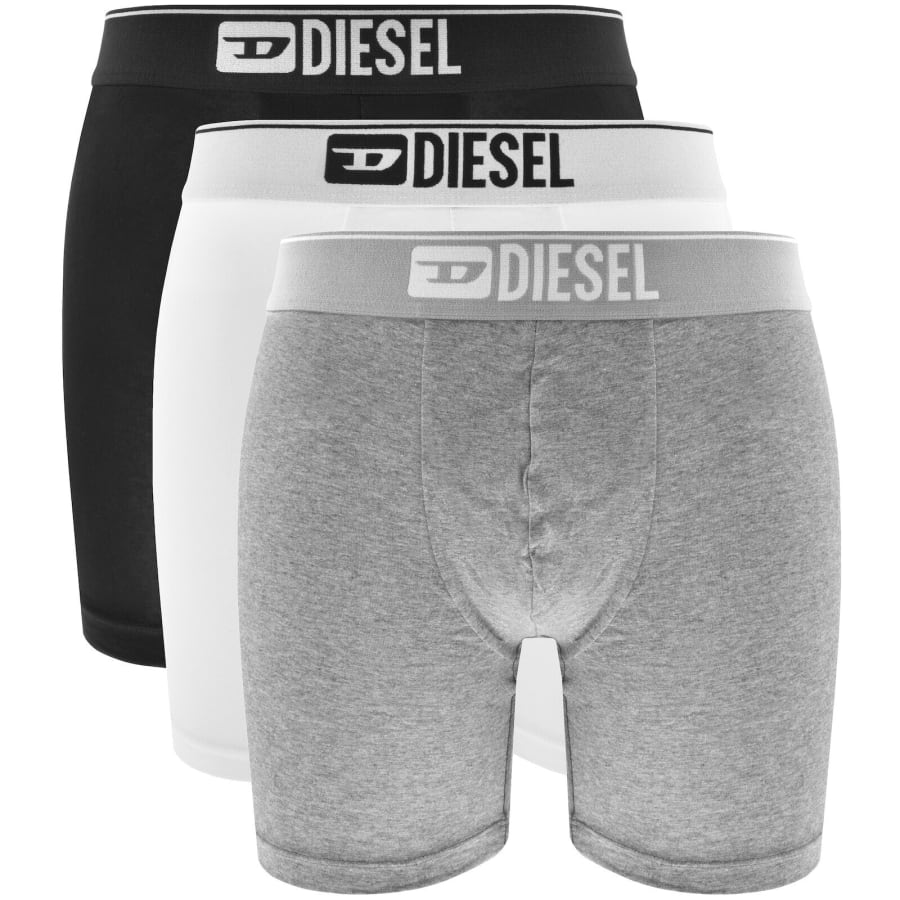 Image number 1 for Diesel Underwear 3 Pack Long Boxer Shorts Black