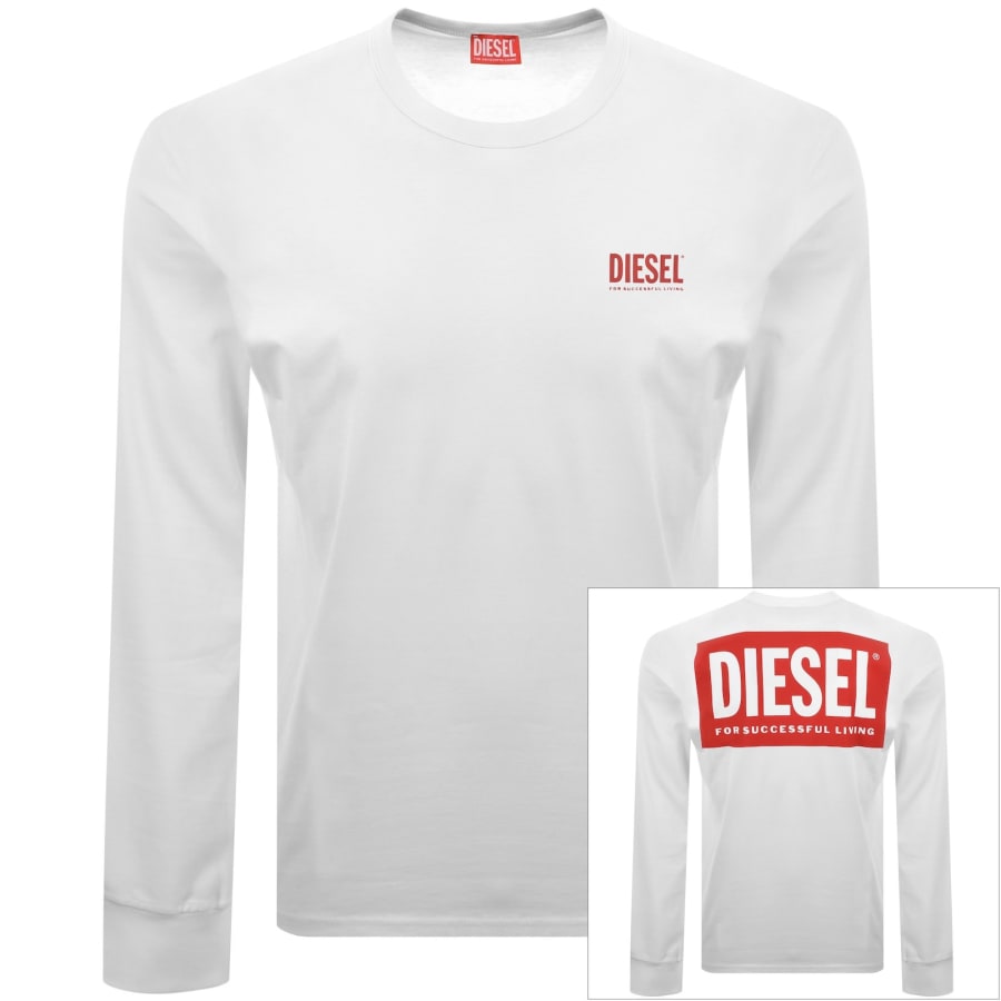 Image number 1 for Diesel T Boxt Long Sleeve T Shirt White