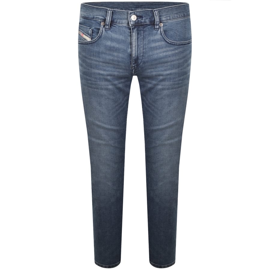 Image number 2 for Diesel D Strukt Slim Fit Mid Wash Jeans Blue