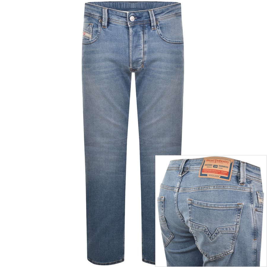 Image number 1 for Diesel 1985 Larkee Regular Fit Jeans Light Blue