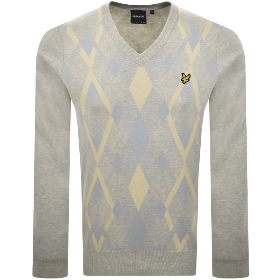 Image number 1 for Lyle And Scott Argyle Knitted Jumper Grey