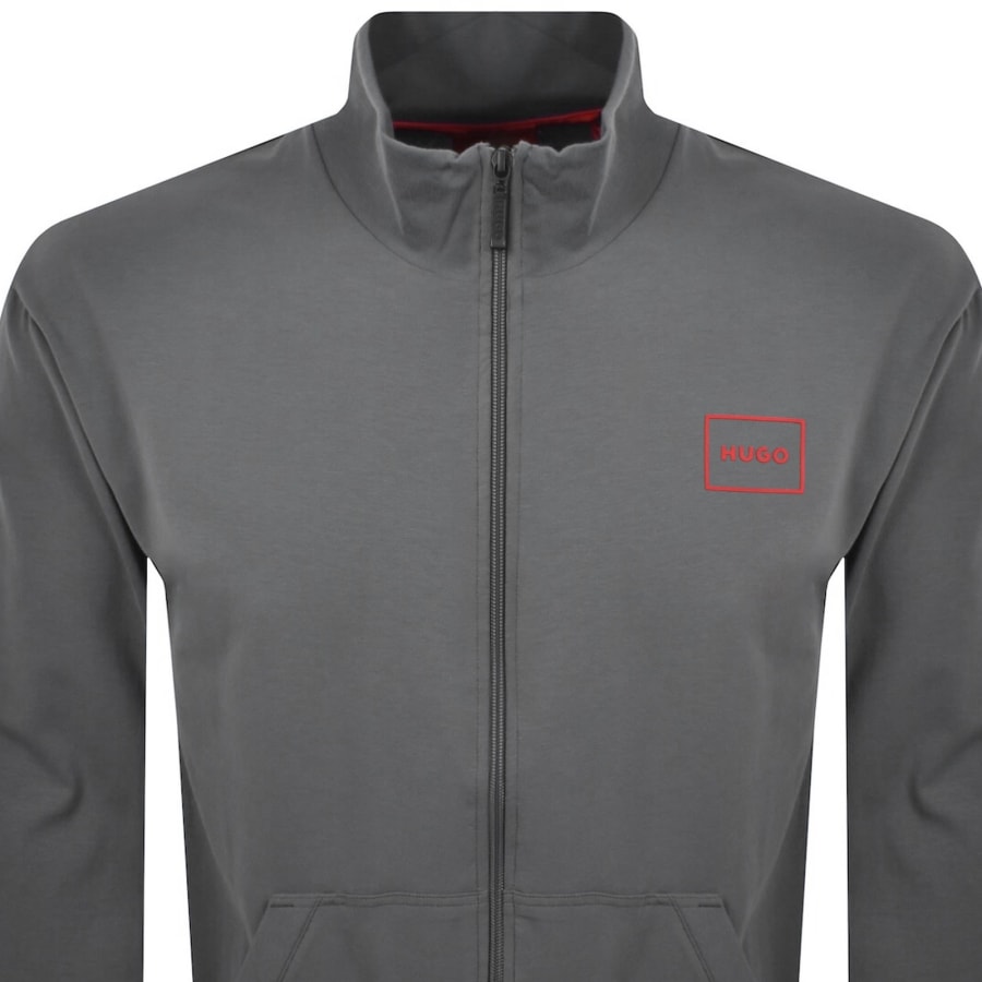 Image number 2 for HUGO Full Zip Laze Sweatshirt Grey