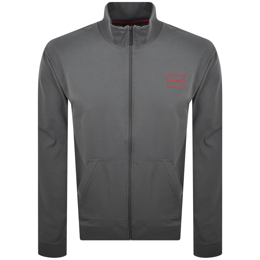 Image number 1 for HUGO Full Zip Laze Sweatshirt Grey