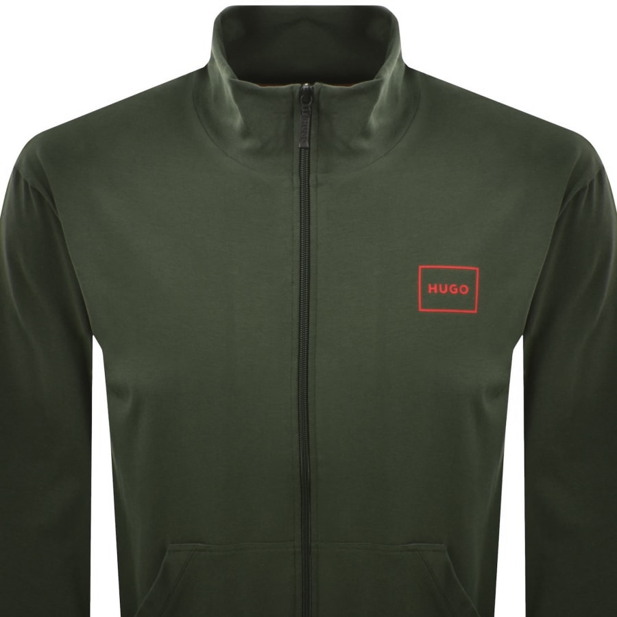 Image number 2 for HUGO Full Zip Laze Sweatshirt Green