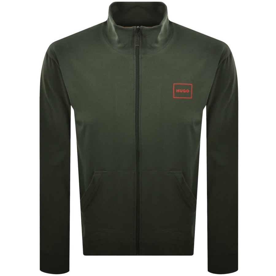 Image number 1 for HUGO Full Zip Laze Sweatshirt Green