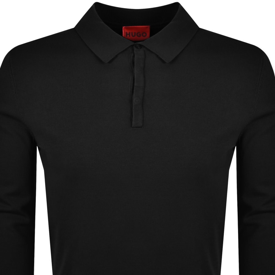 Image number 2 for HUGO San Pippo Slim Fit Knit Polo Black