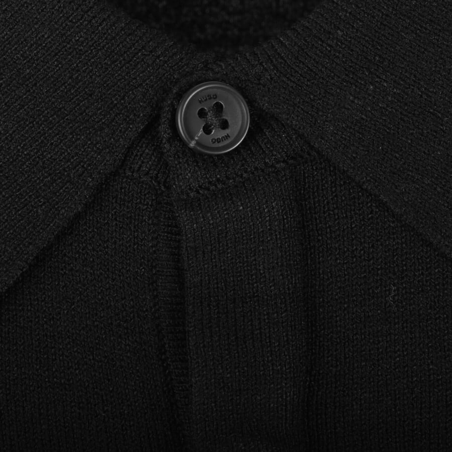 Image number 3 for HUGO San Pippo Slim Fit Knit Polo Black