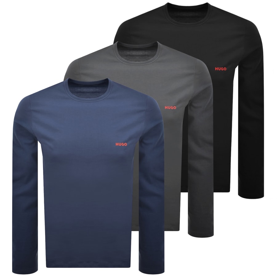 Image number 1 for HUGO 3 Pack Long Sleeve T Shirts