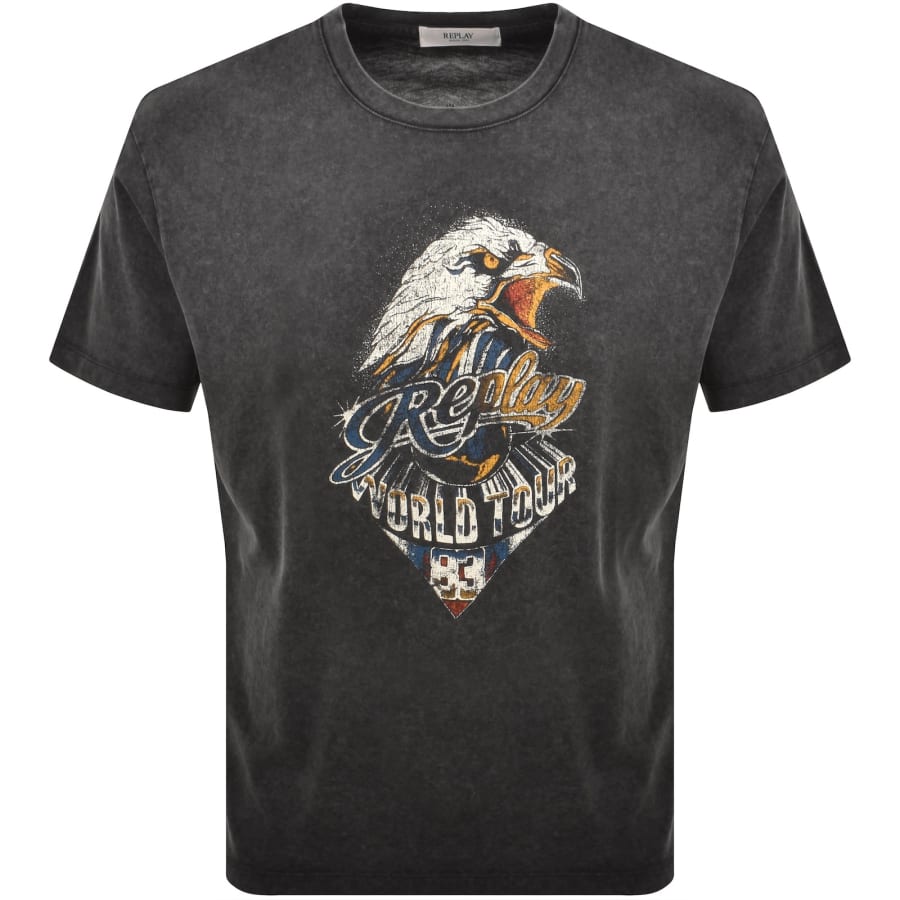 Image number 2 for Replay Graphic T Shirt Grey
