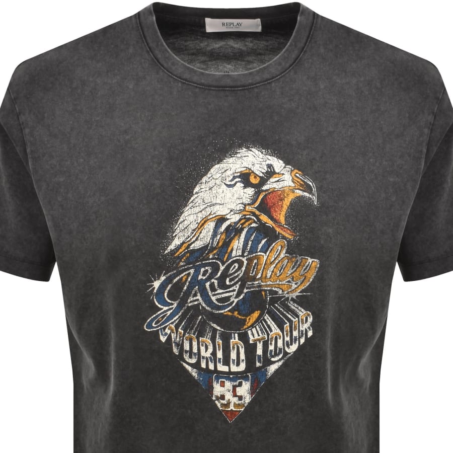 Image number 3 for Replay Graphic T Shirt Grey