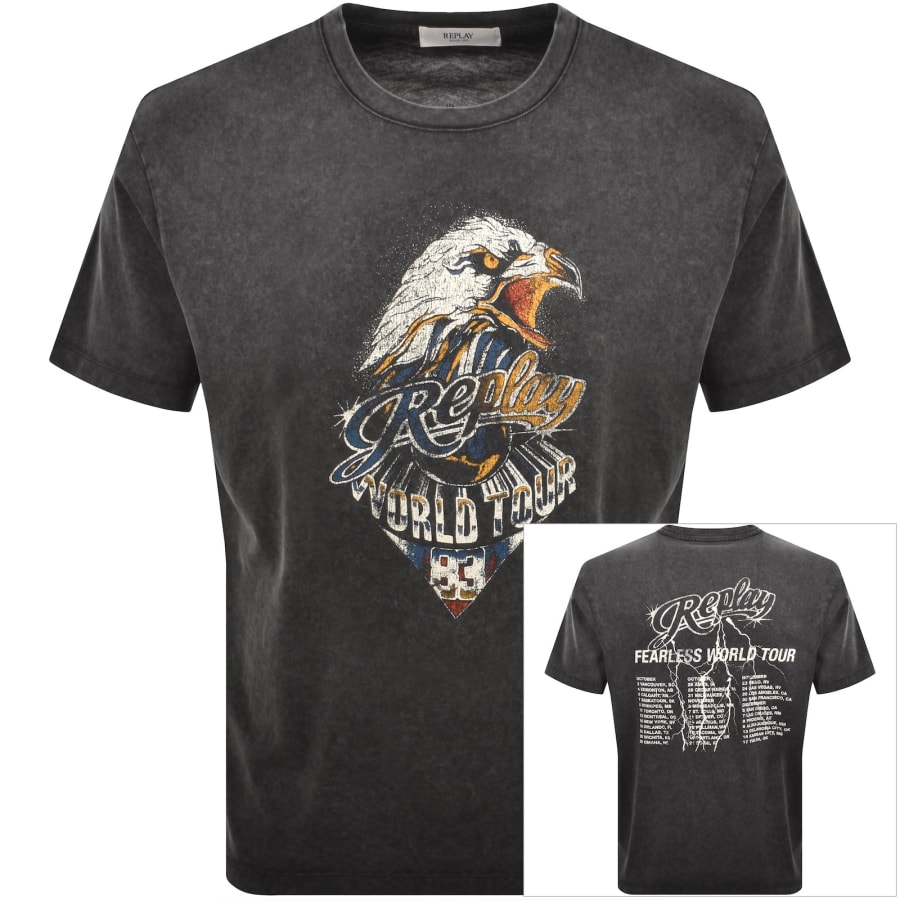 Image number 1 for Replay Graphic T Shirt Grey