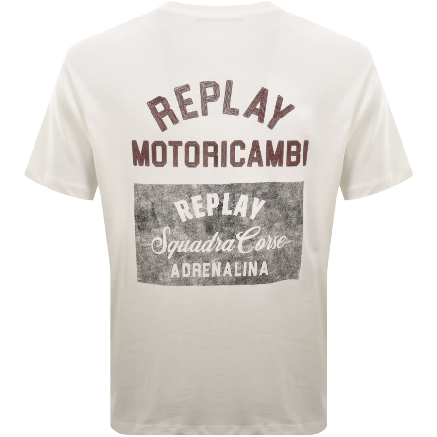 Image number 5 for Replay Graphic T Shirt White