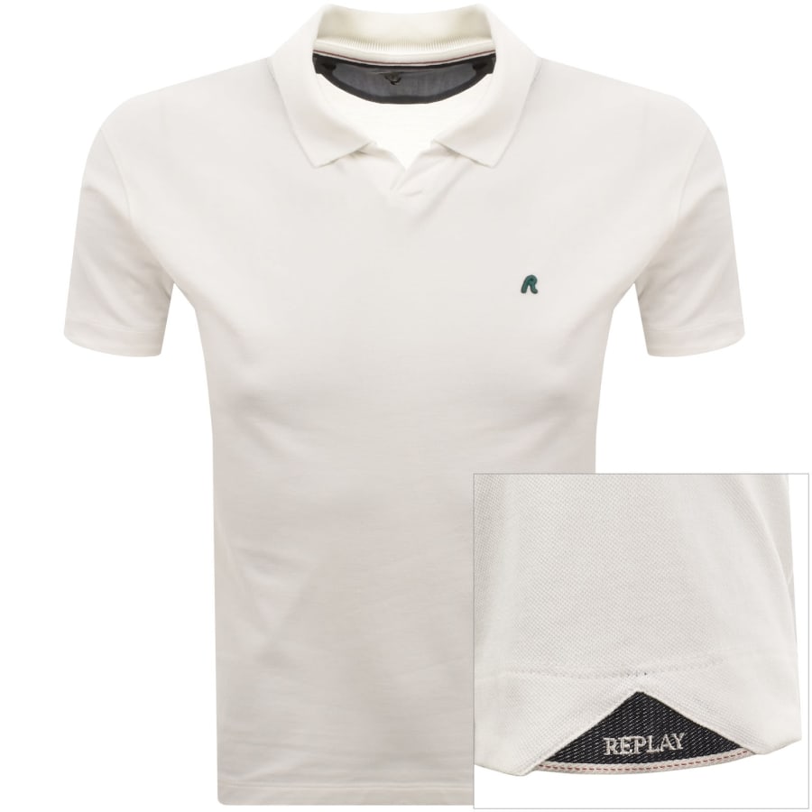 Image number 1 for Replay Short Sleeved Polo T Shirt White