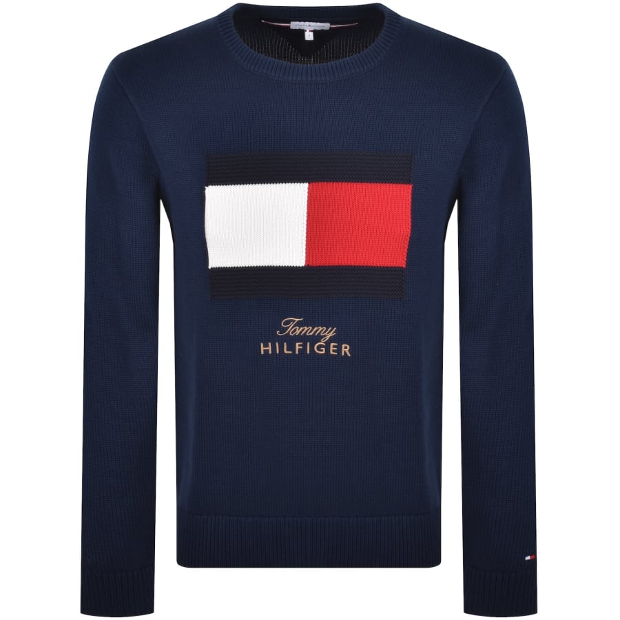 Image number 1 for Tommy Hilfiger Gifting Flag Jumper Navy