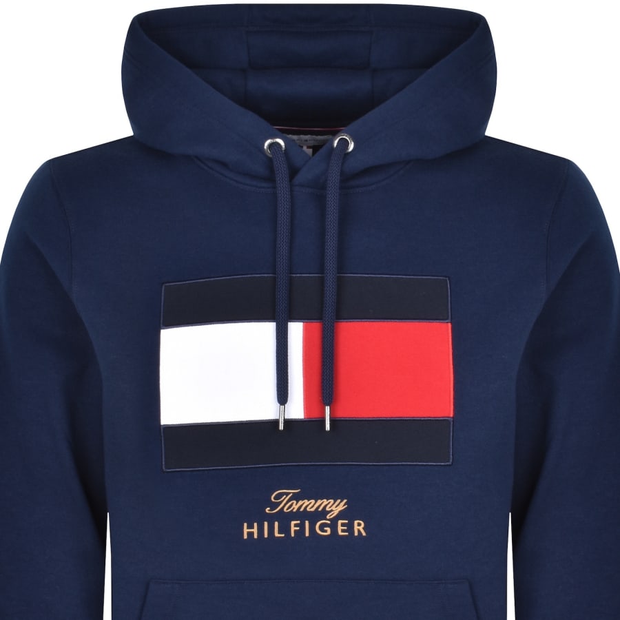Image number 2 for Tommy Hilfiger Gifting Flag Hoodie Navy