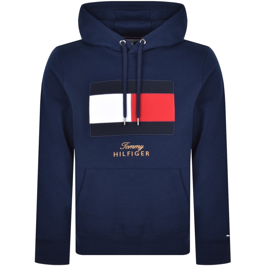 Image number 1 for Tommy Hilfiger Gifting Flag Hoodie Navy