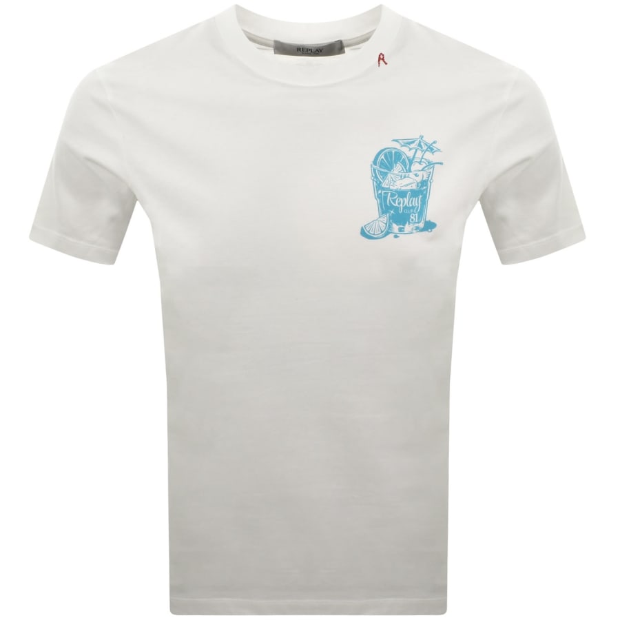 Image number 1 for Replay Graphic T Shirt White