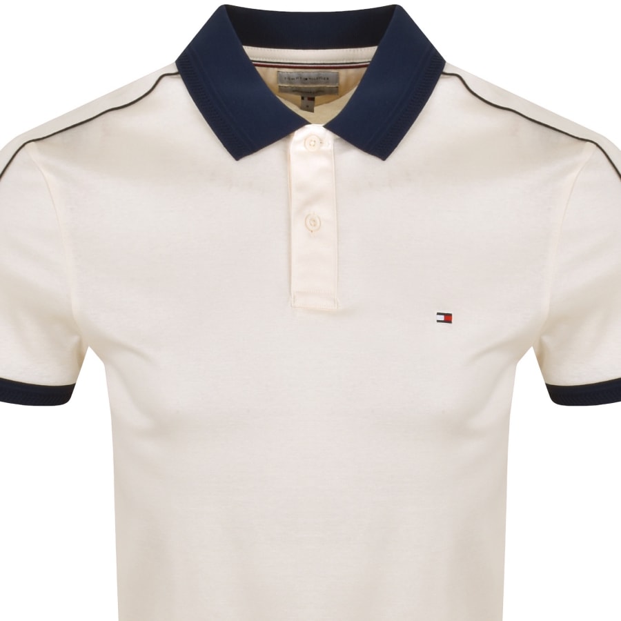 Image number 2 for Tommy Hilfiger Mixed Media Polo T Shirt Cream