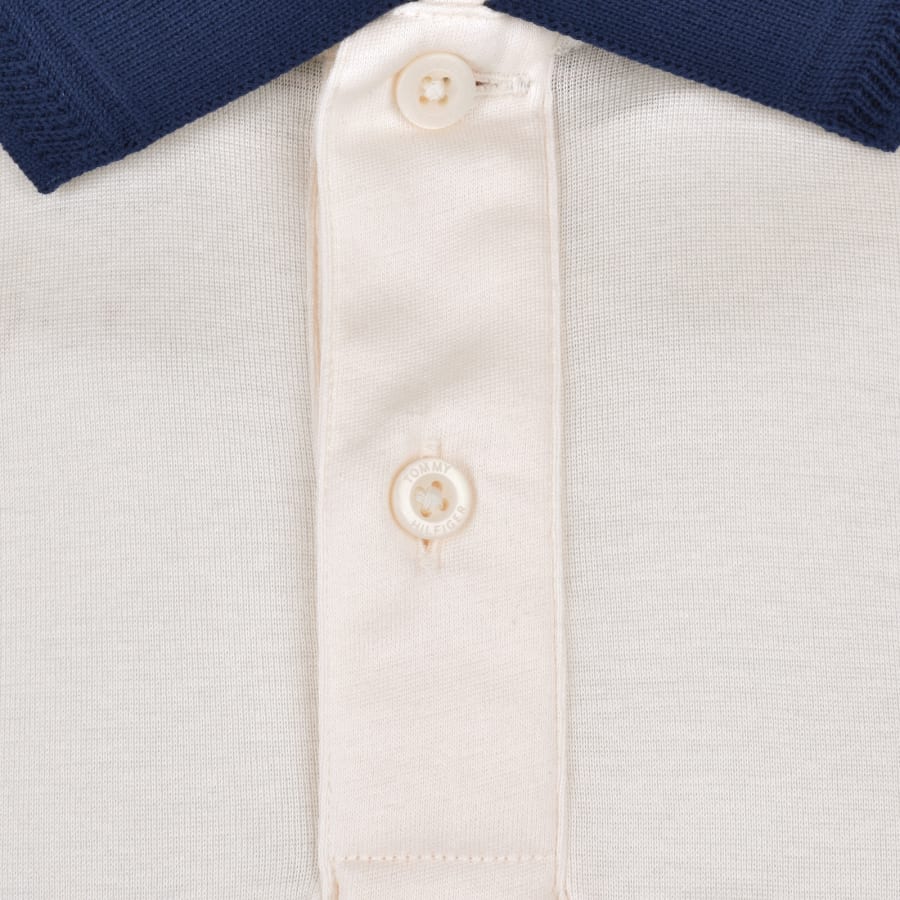 Image number 4 for Tommy Hilfiger Mixed Media Polo T Shirt Cream