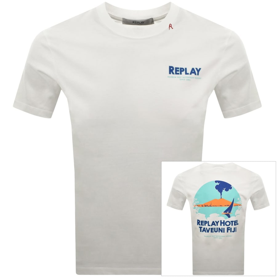 Image number 1 for Replay Graphic T Shirt White