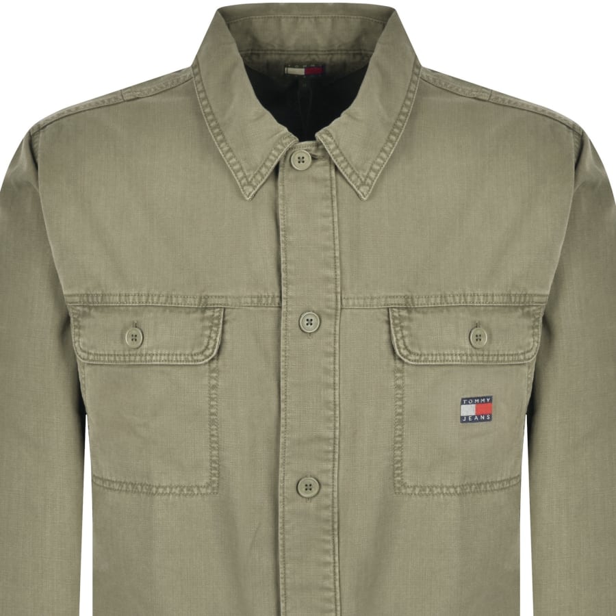 Image number 2 for Tommy Jeans Essential Overshirt Green