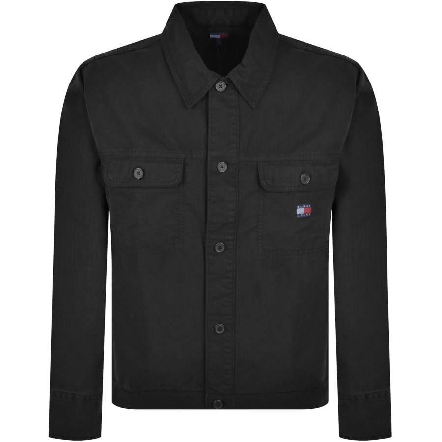 Image number 1 for Tommy Jeans Essential Overshirt Black