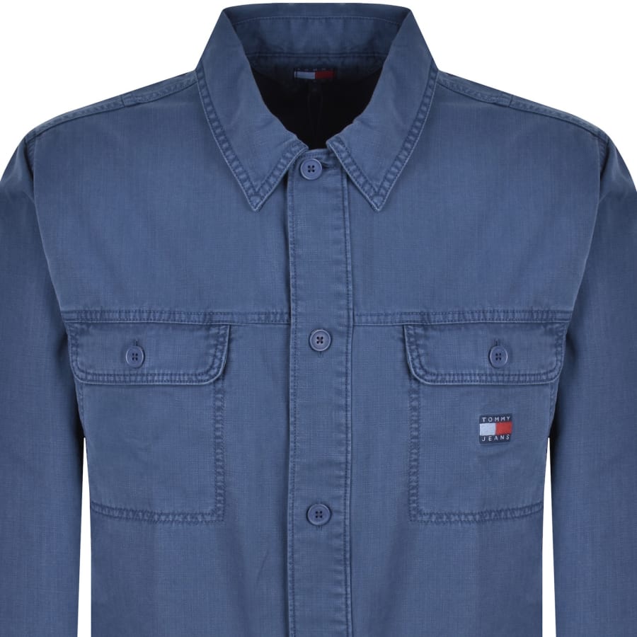 Image number 2 for Tommy Jeans Essential Overshirt Navy