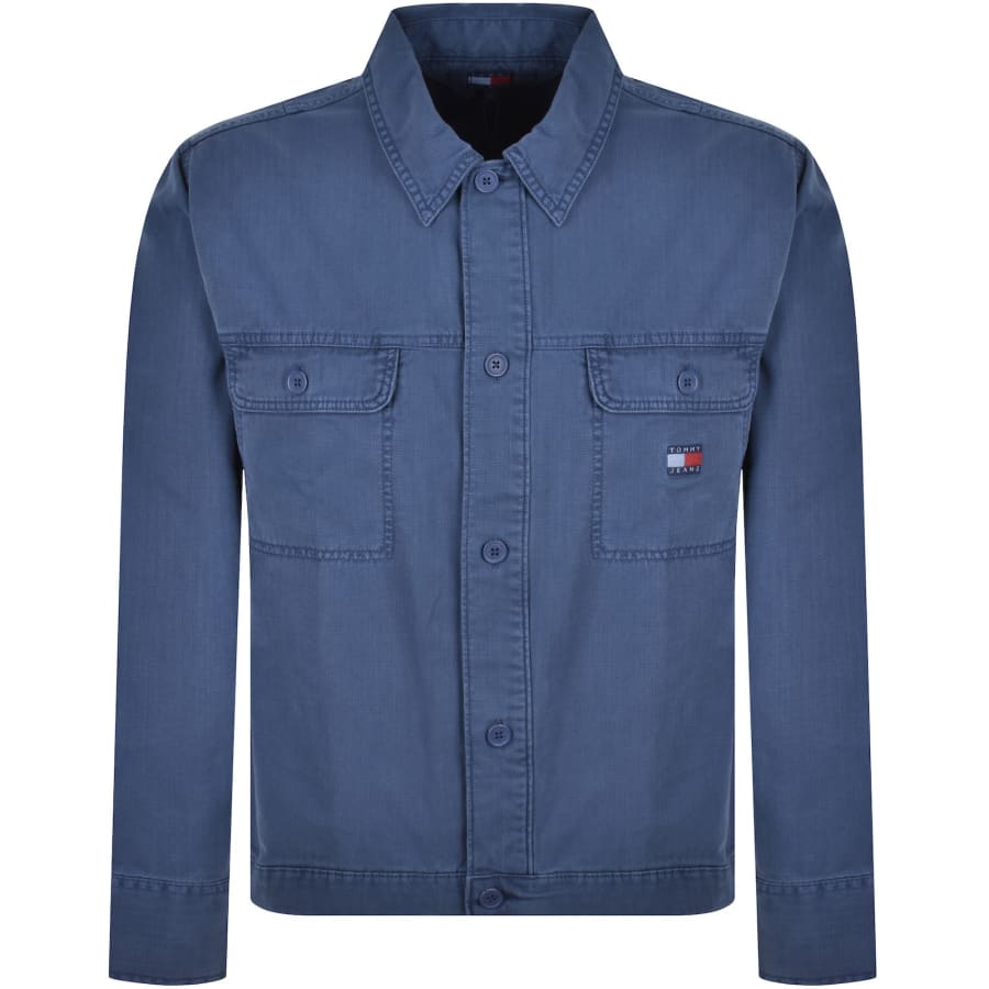 Image number 1 for Tommy Jeans Essential Overshirt Navy